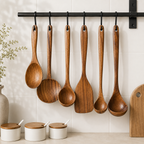 Natural Wooden Utensil Set - 9 pieces