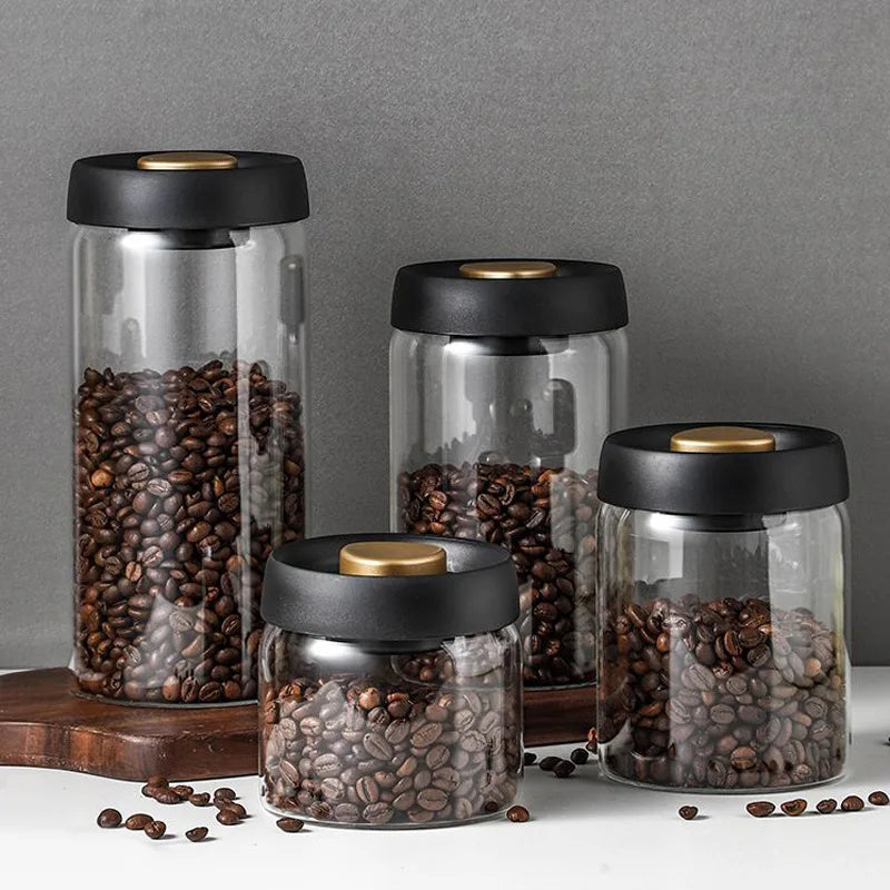 New Bean Coffee Storage Container Vacuum Seal Container Coffee Bean Storage Sealed Container KFSN001