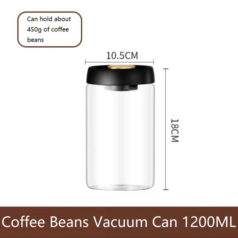 New Bean Coffee Storage Container Vacuum Seal Container Coffee Bean Storage Sealed Container KFSN001