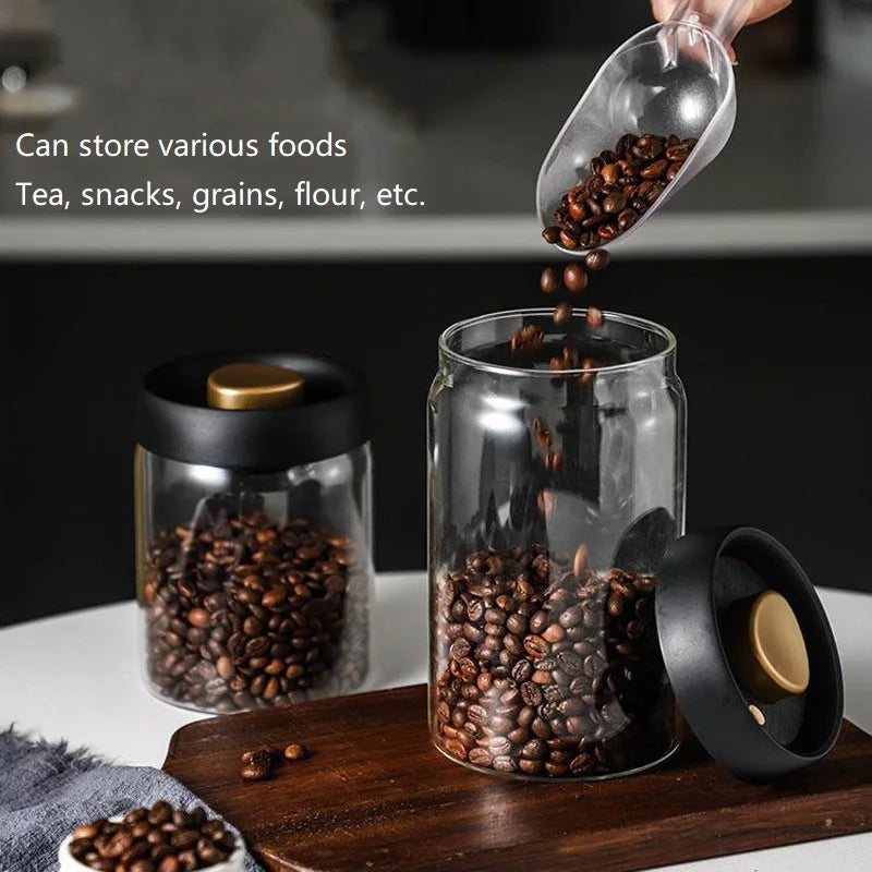New Bean Coffee Storage Container Vacuum Seal Container Coffee Bean Storage Sealed Container KFSN001