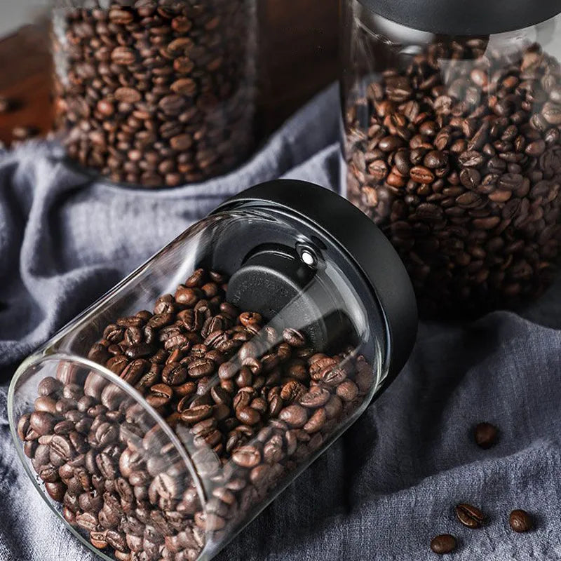 New Bean Coffee Storage Container Vacuum Seal Container Coffee Bean Storage Sealed Container KFSN001