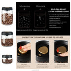 1pc Coffee Beans Vacuum Sealed Tank Household Glass Food Storage Tank For Moisture-proof Air Extraction Tea Storage TanK