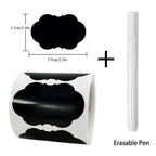 120Pcs/Roll 3 Styles Removable Blackboard Stickers With Erasable Pen Waterproof Chalkboard Labels 1.4*2.2in for Home & Kitchen